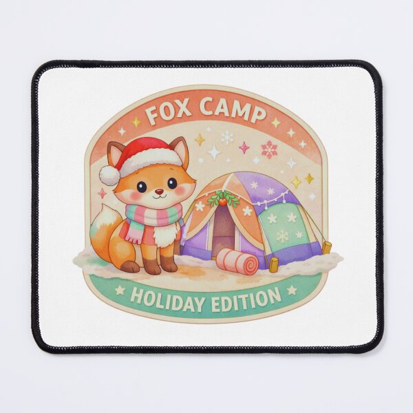 Item preview, Fox Camp Holiday Edition Pastel Outdoor Adventure Badge designed and sold by GabeMountainArt.