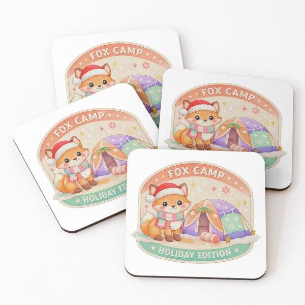 Item preview, Fox Camp Holiday Edition Pastel Outdoor Adventure Badge designed and sold by GabeMountainArt.