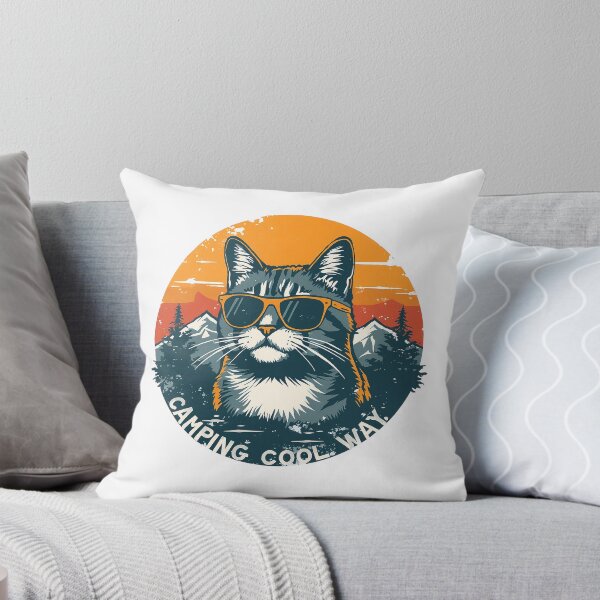 Item preview, Cool Retro Cat Camping in the Mountains designed and sold by aysenism.