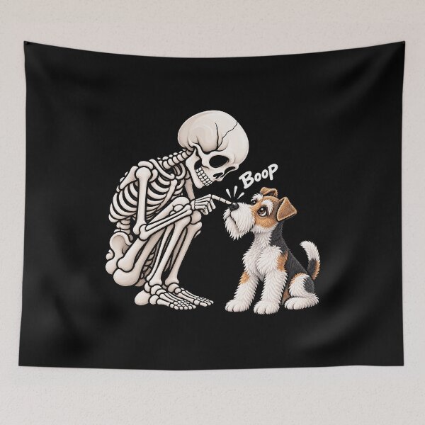 Item preview, Funny Skeleton Wire Fox Terrier Dog Boop Halloween Design Mom Dad designed and sold by rafaeltto.