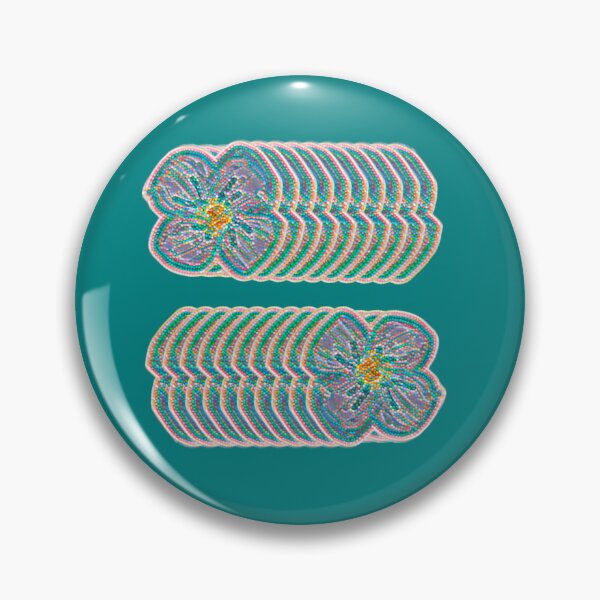 Item preview, Beaded Mosaic Floral Pattern - Teal and Pink Flower Repeat designed and sold by BalkanBloomArt.