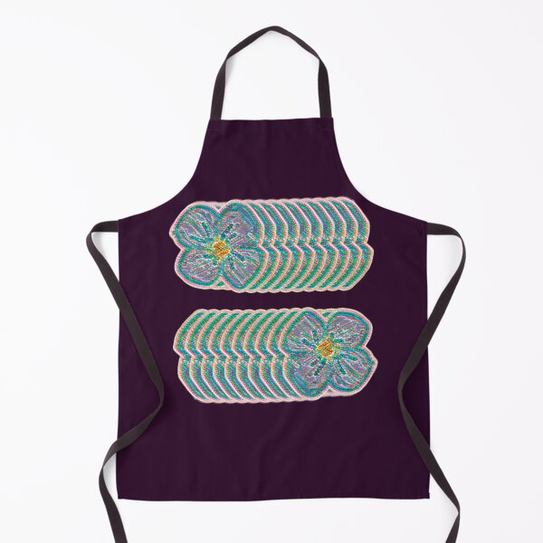 Item preview, Beaded Mosaic Floral Pattern - Teal and Pink Flower Repeat designed and sold by BalkanBloomArt.