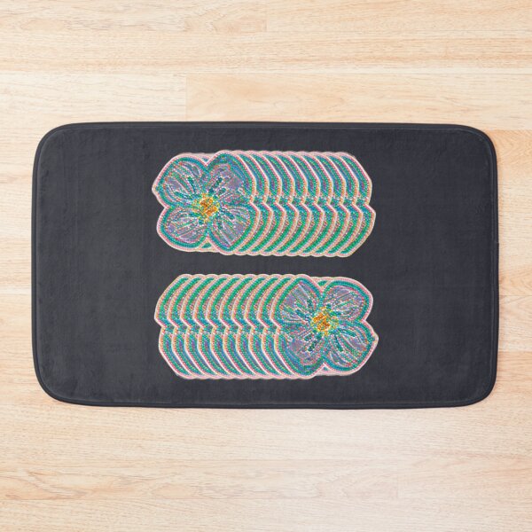 Item preview, Beaded Mosaic Floral Pattern - Teal and Pink Flower Repeat designed and sold by BalkanBloomArt.
