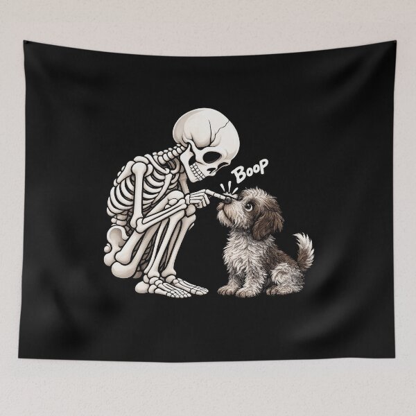 Item preview, Funny Skeleton Wirehaired Pointing Griffon Dog Boop Halloween Design Mom Dad designed and sold by rafaeltto.