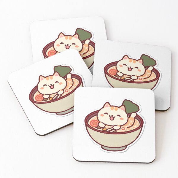 Item preview, Cute Kawaii Cat Swimming in Ramen Bow designed and sold by aysenism.