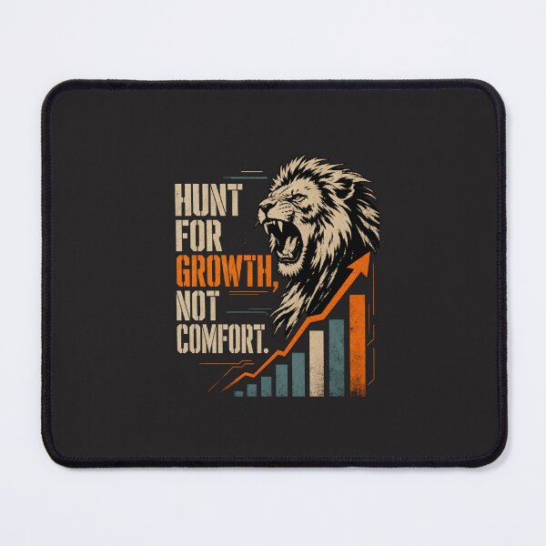 Item preview, Hunt For Growth Not Comfort - Roaring Lion Stencil Retro Growth Chart E-Commerce Dropshipping Business Motivational Quote Art designed and sold by Bennie Singh.
