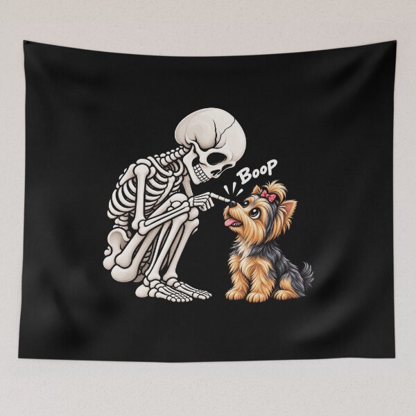 Item preview, Funny Skeleton Yorkshire Terrier Dog Boop Halloween Design Mom Dad designed and sold by rafaeltto.