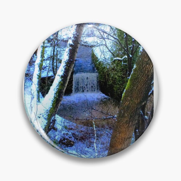 Item preview, Winter Waterfall Framed by Forest Trees designed and sold by Astute-Artio-Photography.