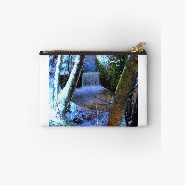 Item preview, Winter Waterfall Framed by Forest Trees designed and sold by Astute-Artio-Photography.