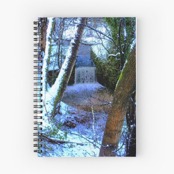 Item preview, Winter Waterfall Framed by Forest Trees designed and sold by Astute-Artio-Photography.