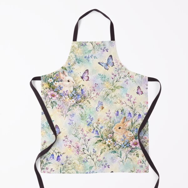 Item preview, Spring Bunnies and Butterflies in a Pastel Wildflower Garden designed and sold by Yeanishi.
