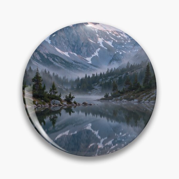Item preview, Mountain Lake Reflection — Snowy Peaks Mirror Lake Landscape Wall Art designed and sold by CalmVisuals.