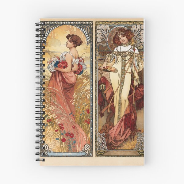 Item preview, Art Nouveau Wall Art, The Seasons Print Set, Alphonse Mucha Vintage Poster designed and sold by RickE.