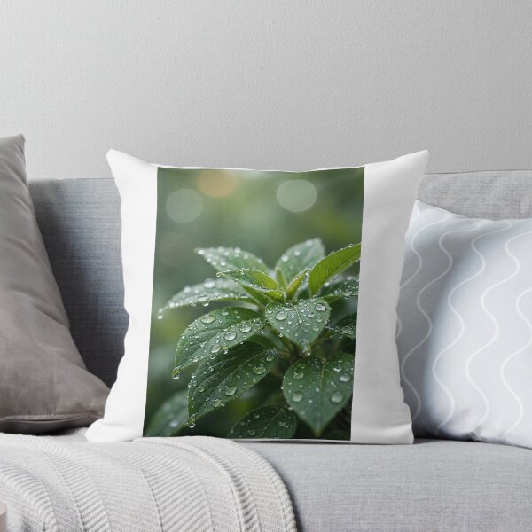 Item preview, Raindrops on Green Leaves — Macro Nature Photography Wall Art designed and sold by CalmVisuals.