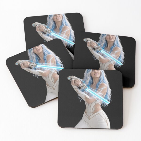 Item preview, Cyber Jedi Master Guardian Girl Beautiful Sci-Fi Art designed and sold by EvolutionMerch.