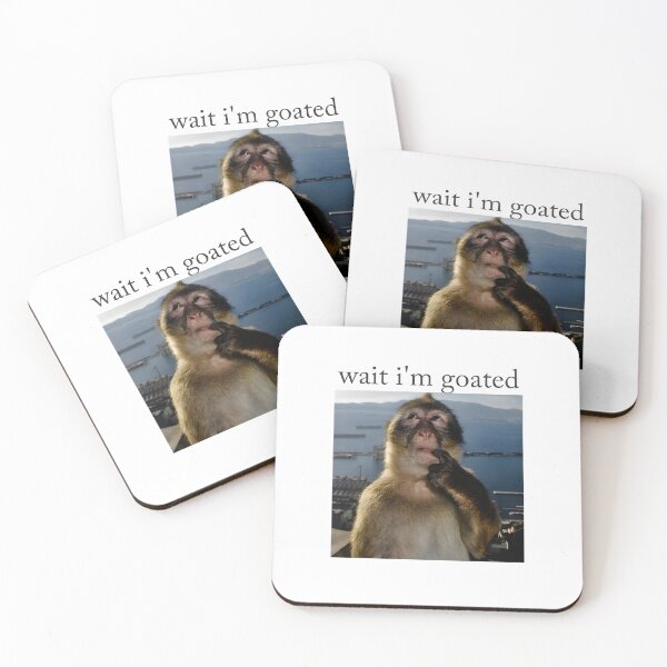Item preview, Wait I'm Goated - Funny Thinking Monkey Meme  designed and sold by jimmyneo.