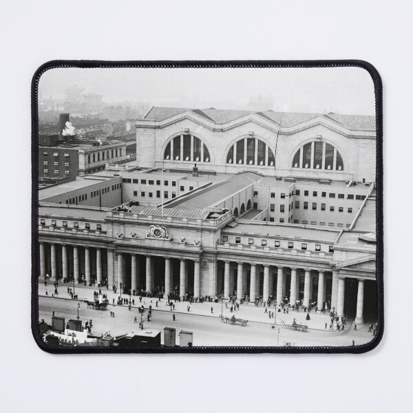 Item preview, 1915 Pennsylvania Railroad Station from Gimbel's Department Store view, New York, New York black and white vintage photograph designed and sold by Astrid Arkhangelsky.