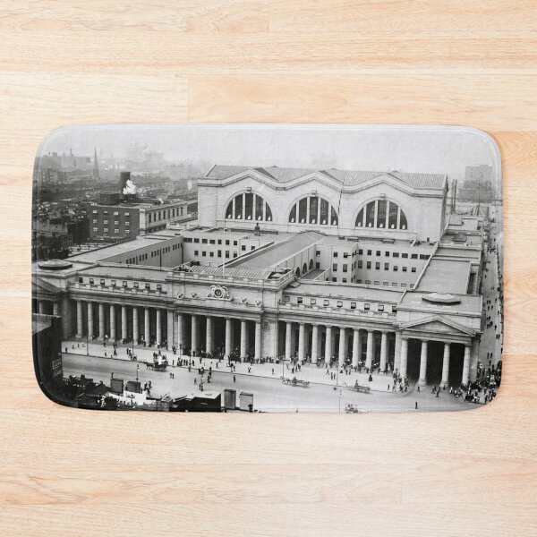 Item preview, 1915 Pennsylvania Railroad Station from Gimbel's Department Store view, New York, New York black and white vintage photograph designed and sold by Astrid Arkhangelsky.