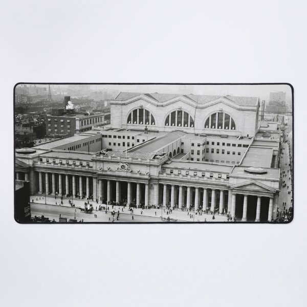 Item preview, 1915 Pennsylvania Railroad Station from Gimbel's Department Store view, New York, New York black and white vintage photograph designed and sold by Astrid Arkhangelsky.