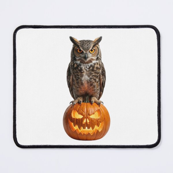 Item preview, Great Horned Owl on Glowing Halloween designed and sold by OlesiaCraft.