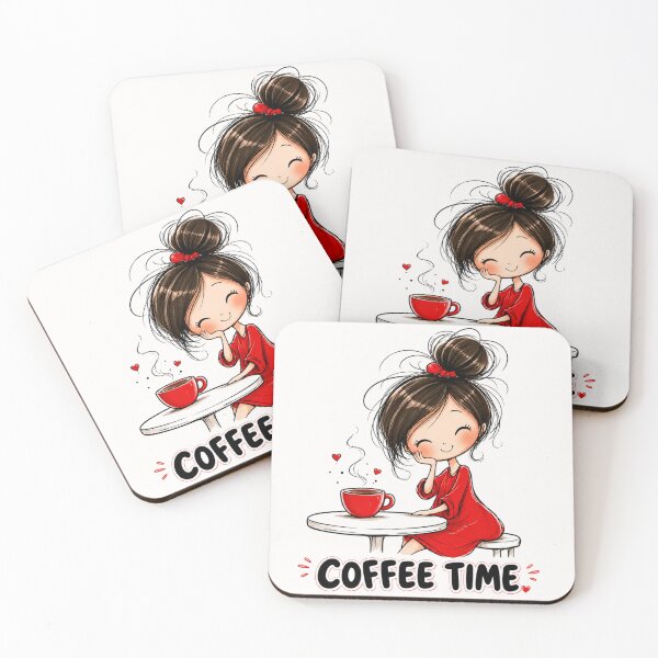 Item preview, Coffee Time Cute Girl Coffee Lover Cozy Morning Cartoon designed and sold by CRAZZYDOODLES.
