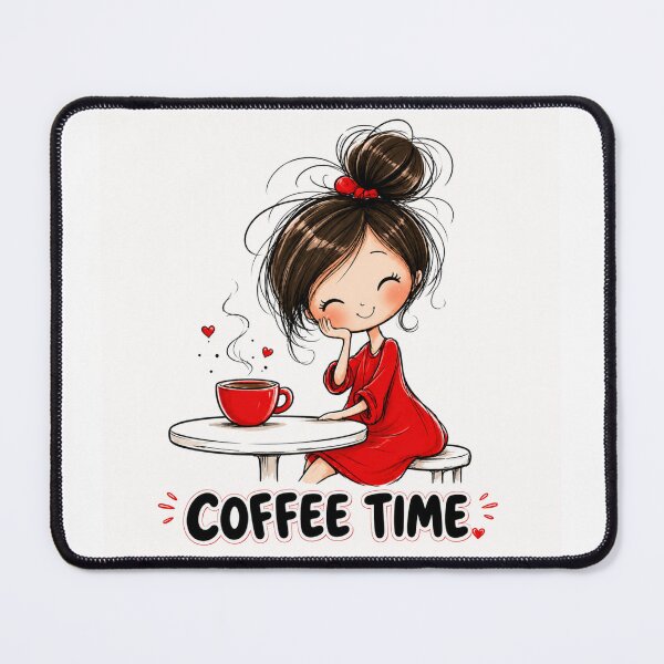 Item preview, Coffee Time Cute Girl Coffee Lover Cozy Morning Cartoon designed and sold by CRAZZYDOODLES.