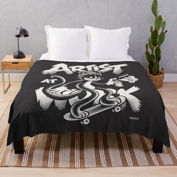 Item preview, Mischievous Skater Cat - Artist At Work designed and sold by IMAGIPEEK.