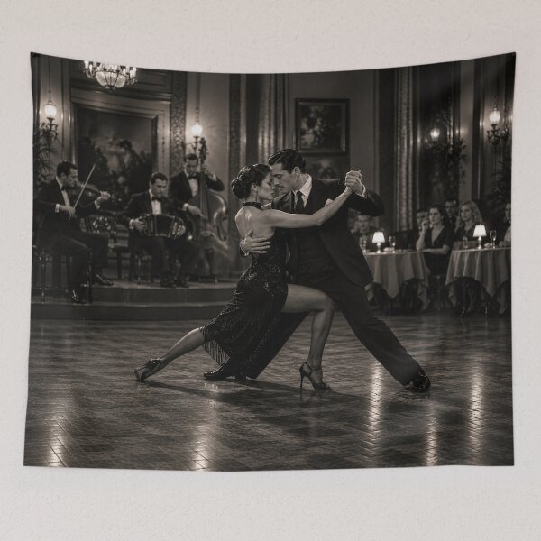 Item preview, Vintage Tango Couple – Elegant Black & White Ballroom Dance Romance designed and sold by ZYVARENNE.