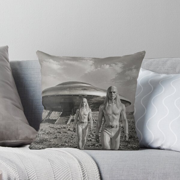 Item preview, Vintage Alien Visitors – Retro UFO Encounter Sci-Fi Poster designed and sold by ZYVARENNE.