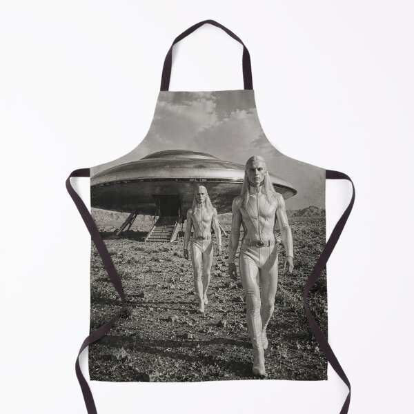 Item preview, Vintage Alien Visitors – Retro UFO Encounter Sci-Fi Poster designed and sold by ZYVARENNE.