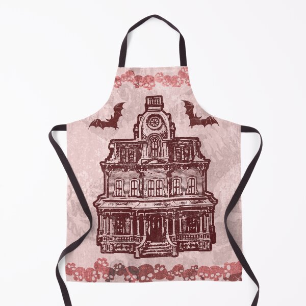 Item preview, Haunted Victorian Mansion Bats Gothic House Woodcut Red designed and sold by Ghoul Enterprises.