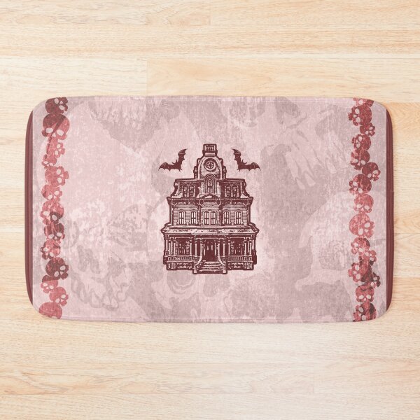 Item preview, Haunted Victorian Mansion Bats Gothic House Woodcut Red designed and sold by Ghoul Enterprises.