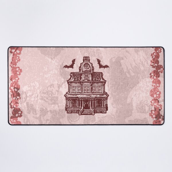 Item preview, Haunted Victorian Mansion Bats Gothic House Woodcut Red designed and sold by Ghoul Enterprises.
