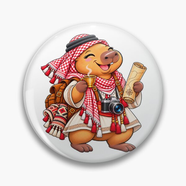 Item preview, Cute Jordan Capybara – Arabian Coffee Travel Explorer designed and sold by CapybaraTravels.
