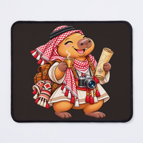 Item preview, Cute Jordan Capybara – Arabian Coffee Travel Explorer designed and sold by CapybaraTravels.