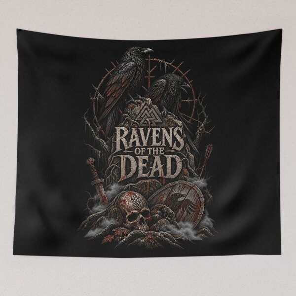 Item preview, Ravens of the Dead – Norse Raven Viking Skull Dark Mythology Art designed and sold by R3XFORGE.