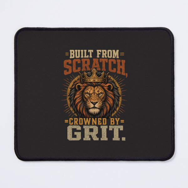 Item preview, Built From Scratch Crowned By Grit - Vintage Crowned Lion Immigrant Founder Small Business Owner Motivational Quote Art designed and sold by Bennie Singh.