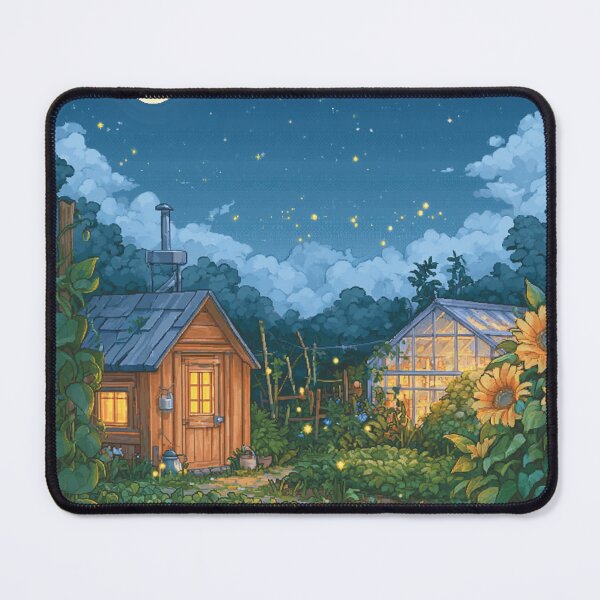 Item preview, Night‑Time Pixel Farm | Cozy Retro Moonlit Landscape Art designed and sold by Pixel8Prints.