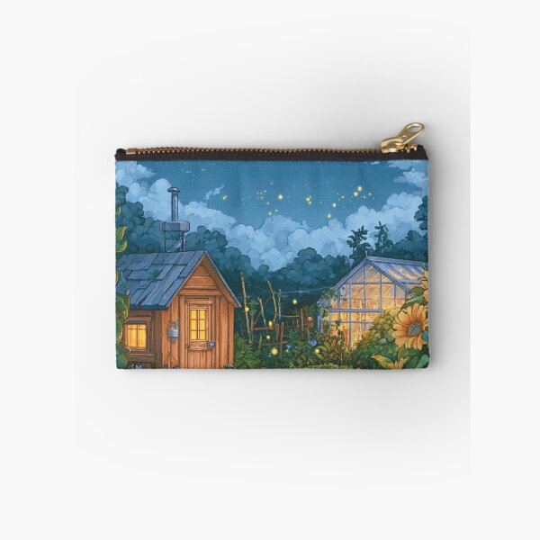 Item preview, Night‑Time Pixel Farm | Cozy Retro Moonlit Landscape Art designed and sold by Pixel8Prints.