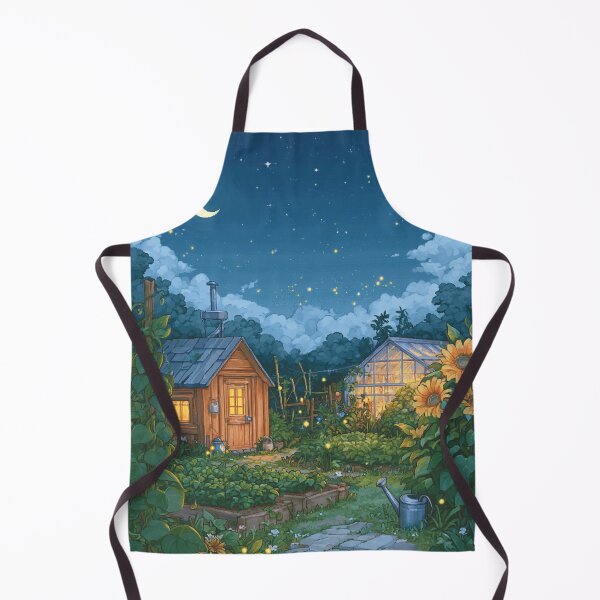 Item preview, Night‑Time Pixel Farm | Cozy Retro Moonlit Landscape Art designed and sold by Pixel8Prints.