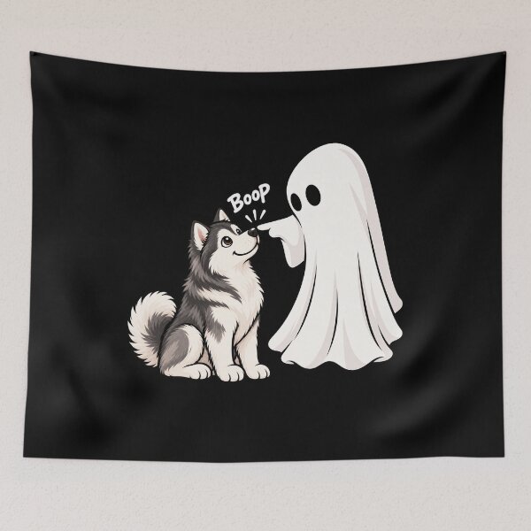 Item preview, Funny Ghost Alaskan Malamute Dog Boop Halloween Design Mom Dad designed and sold by rafaeltto.