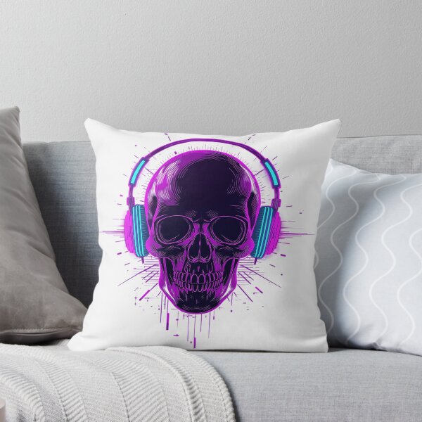 Item preview, Cyberpunk Neon Skull with Headphones designed and sold by aysenism.