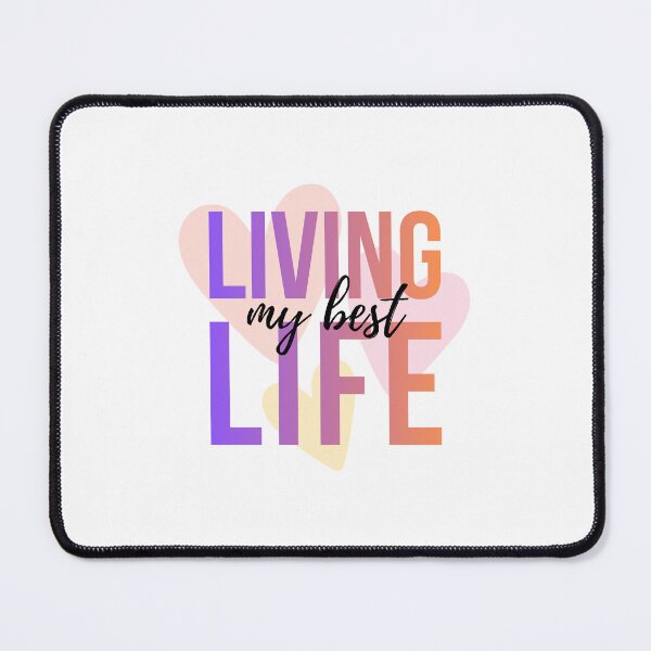 Item preview, Living My Best Life Retro Pastel Hearts Typography designed and sold by LamsatArt.