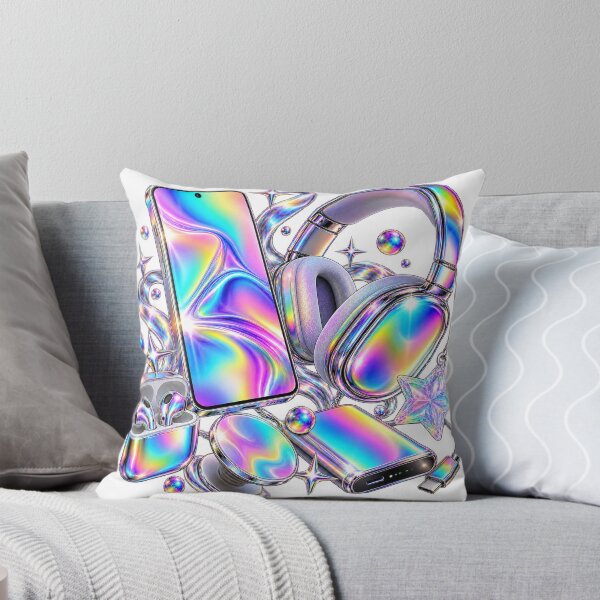 Item preview, Smartphone Daily Kit - Chrome Rainbow 2020s Lifestyle Collage designed and sold by The198X.