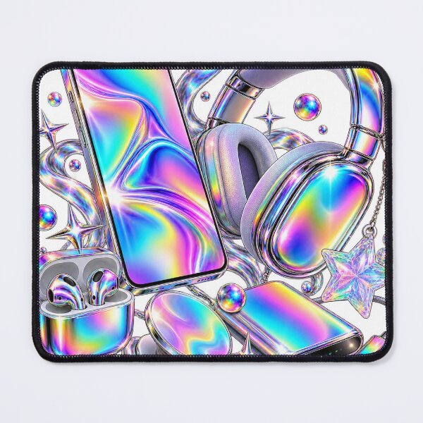 Item preview, Smartphone Daily Kit - Chrome Rainbow 2020s Lifestyle Collage designed and sold by The198X.