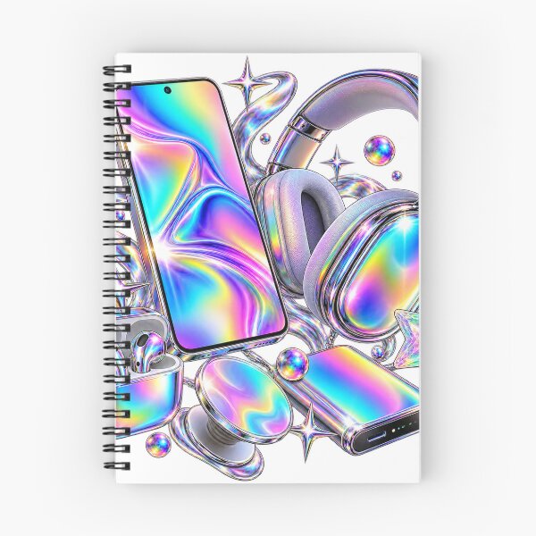 Item preview, Smartphone Daily Kit - Chrome Rainbow 2020s Lifestyle Collage designed and sold by The198X.