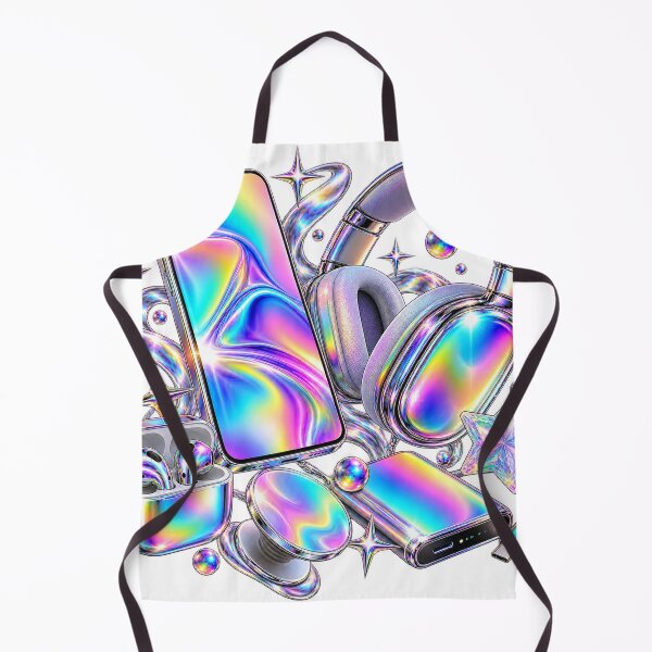 Item preview, Smartphone Daily Kit - Chrome Rainbow 2020s Lifestyle Collage designed and sold by The198X.