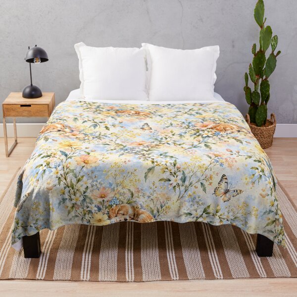 Item preview, Sleeping Puppies in a Pastel Flower Garden designed and sold by Yeanishi.