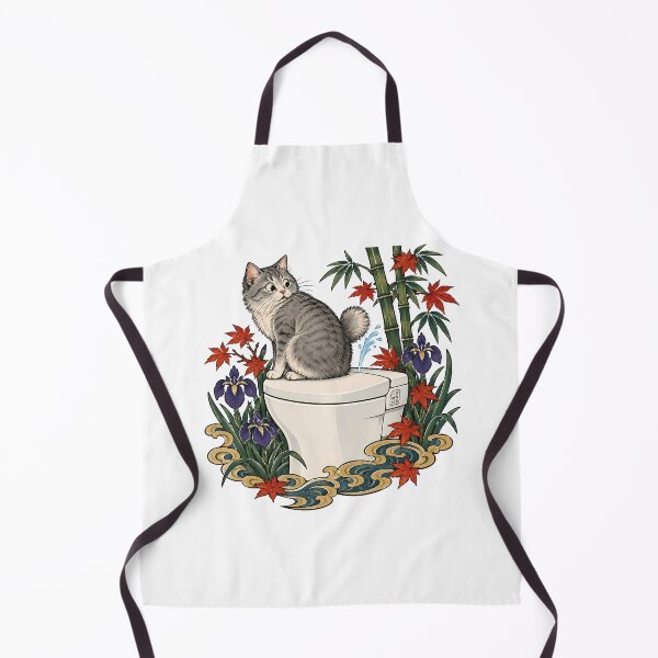 Item preview, Tabby Cat Japanese Bidet Toilet Ukiyo-e  designed and sold by Old's Cool Cat Studio.