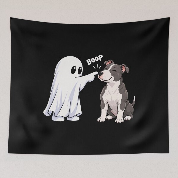 Item preview, Funny Ghost American Staffordshire Terrier Dog Boop Halloween Design Mom Dad designed and sold by rafaeltto.